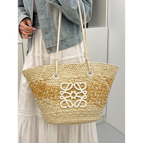 Lôew Sac en paille tressée grande capacité