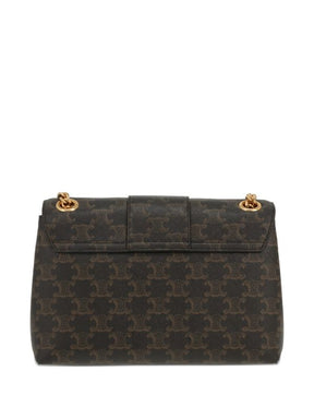 Sac bandoulière Celine Victoire Teen en toile Triomphe marron en cuir