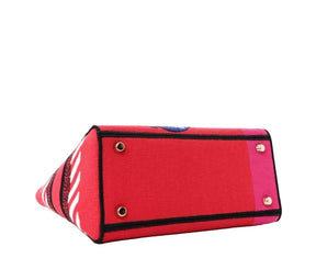 Christian Dior Sac Lady D-Lite Medium en toile brodée motif fleurs Pop – Rouge et rose