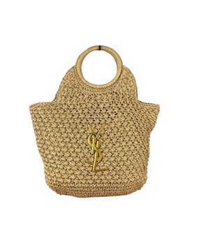 Saint Laurent Panier Small Raffia