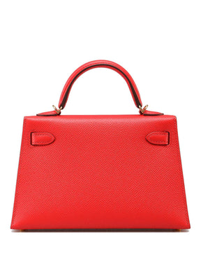 Hermès Mini Kelly 20 II Rouge De Coeur Veau Epsom