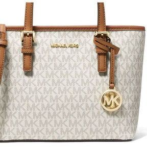 MK Sac MK Jet Set Travel Saffiano Leather - Vanilla beige