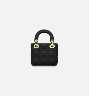 Micro sac Ladÿ Diôr d'agneau Cannage noir