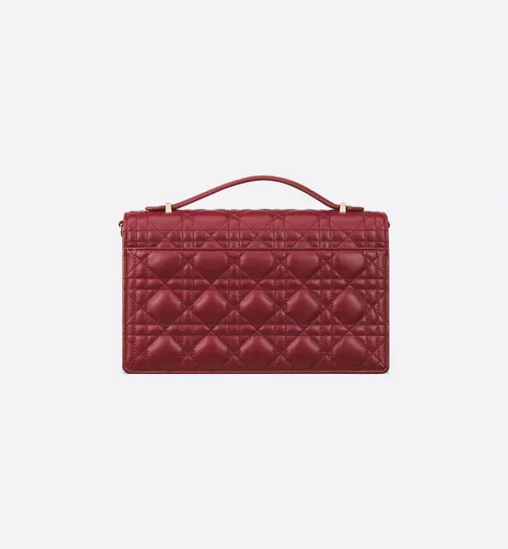 sac à main Diôr Peau de mouton Cannage rouge cerise