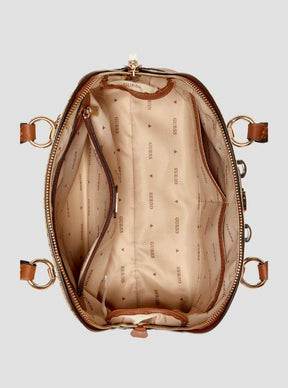 Gûess Sac à main bombé Neda marron avec logo