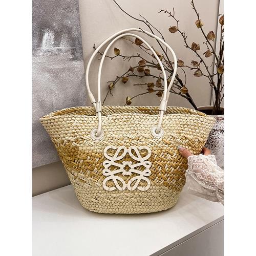 Lôew Sac en paille tressée grande capacité