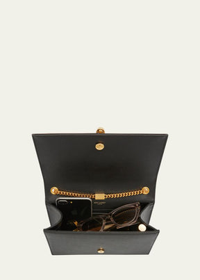Saint Laurent Sac portefeuille Kate Medium à chaîne et pompon YSL en cuir grainé