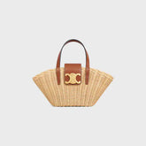 Céline POUF POUR ADOS EN OSIER ET PEAU DE VEAU NATURELLE