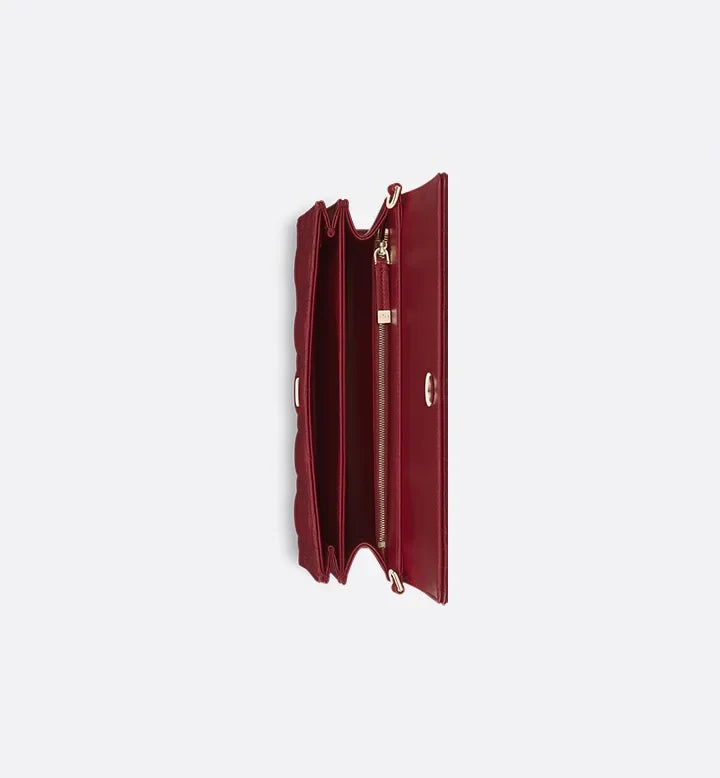 sac à main Dior Peau de mouton Cannage rouge cerise