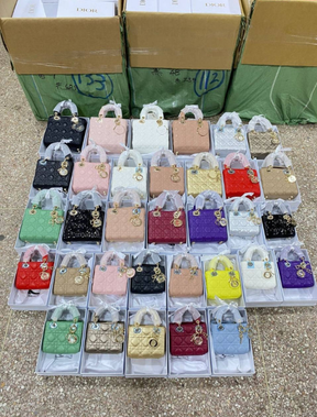 Diôr Green Cannage Micro Lady Dior Bag
