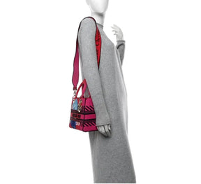 Christian Dior Sac Lady D-Lite Medium en toile brodée motif fleurs Pop – Rouge et rose