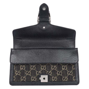 GG Jacquard Black Denim GG Monogram Sac à bandoulière Dionysus de veau texturé