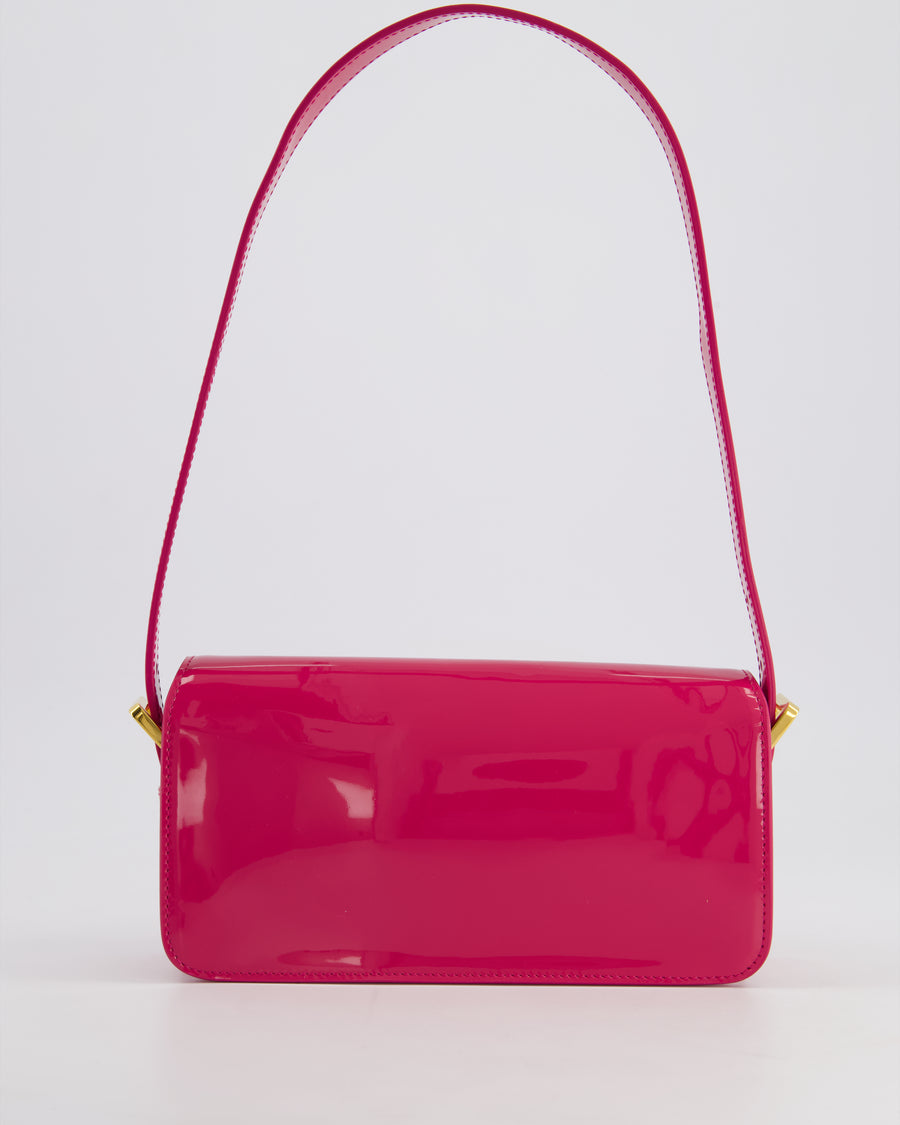 Sac bandoulière à rabat Mïss Diôr Fuchsia Christian Diôr de veau verni avec finitions dorées