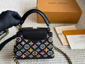 LV Capucines Mini-Monogramme Perlé Noir