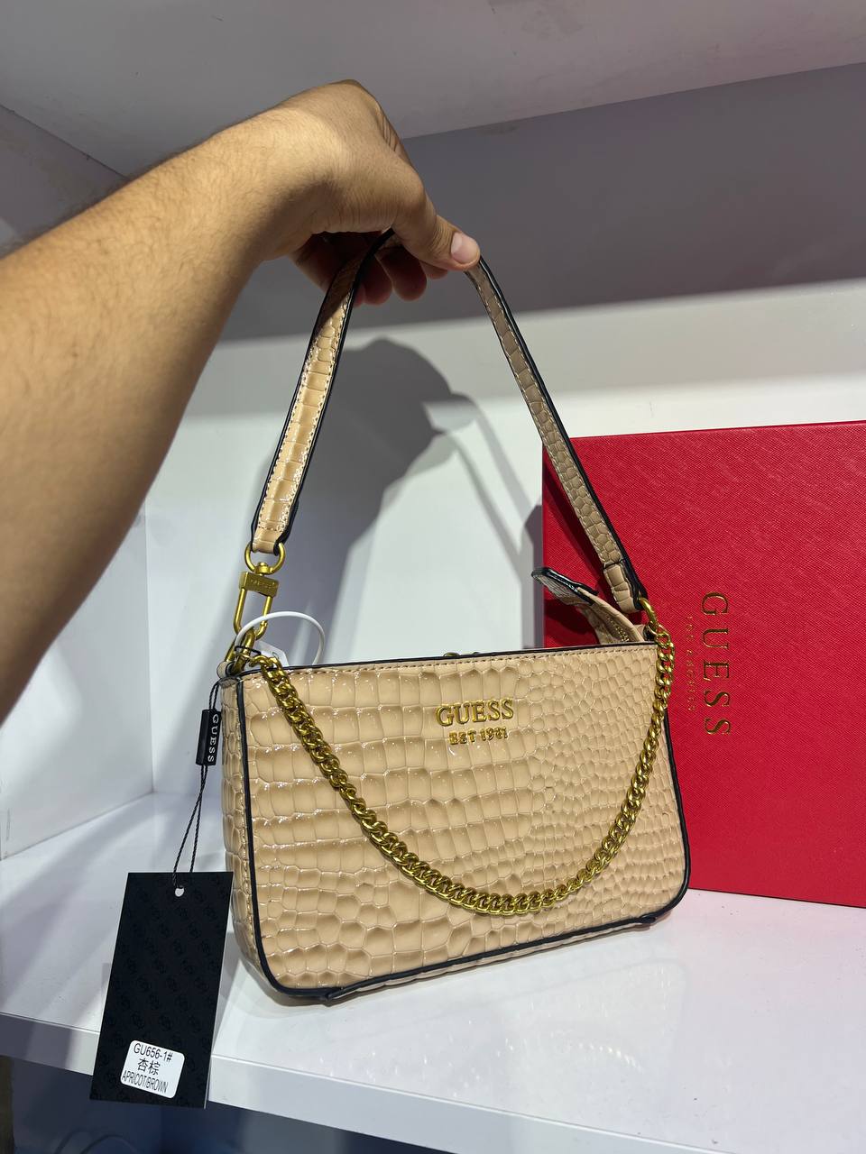 Mini sac Katey en crocodile