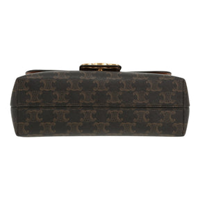 Sac bandoulière Celine Victoire Teen en toile Triomphe marron en cuir