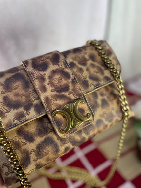 Sac à main bandoulière Celine Triumphal Arch en cuir doré pour femme