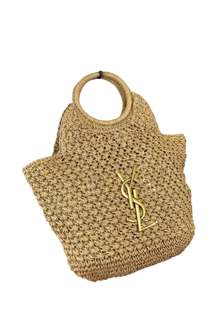 Saint Laurent Panier Small Raffia