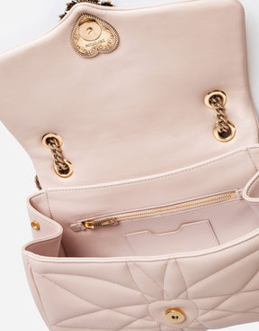 Sac bandoulière moyen DEVOTION DG Logo Pearl Heart Rose bebe