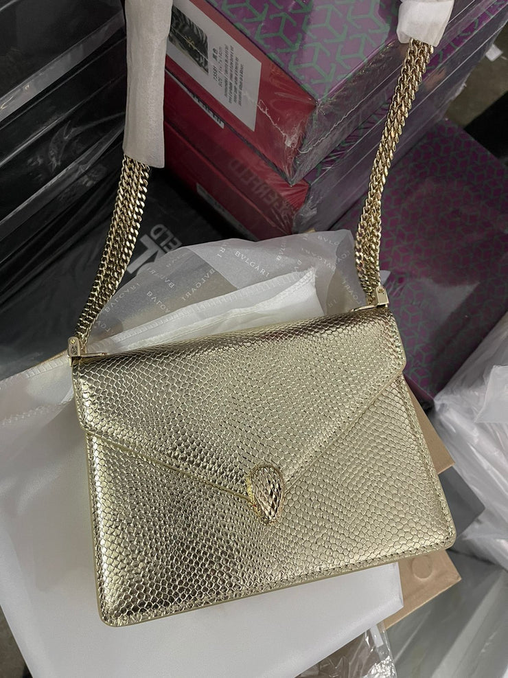 Bvlg@ri Sac bandoulière Serpenti exotique