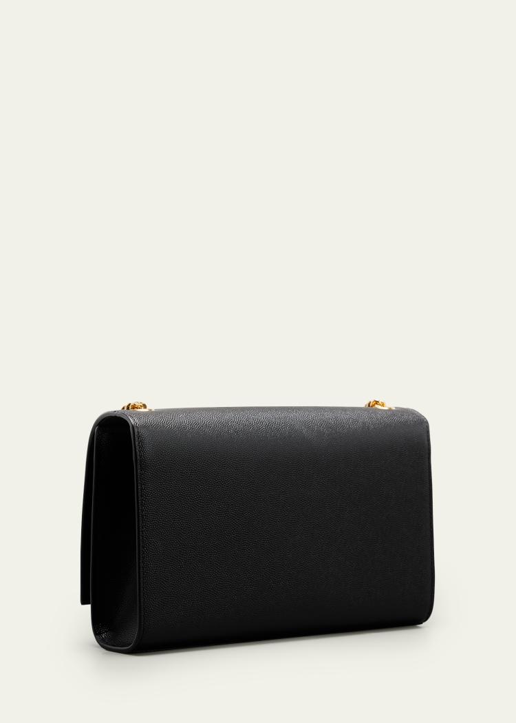 Saint Laurent Sac portefeuille Kate Medium à chaîne et pompon YSL en cuir grainé