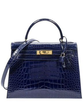 Sac à main Kelly bleu saphir