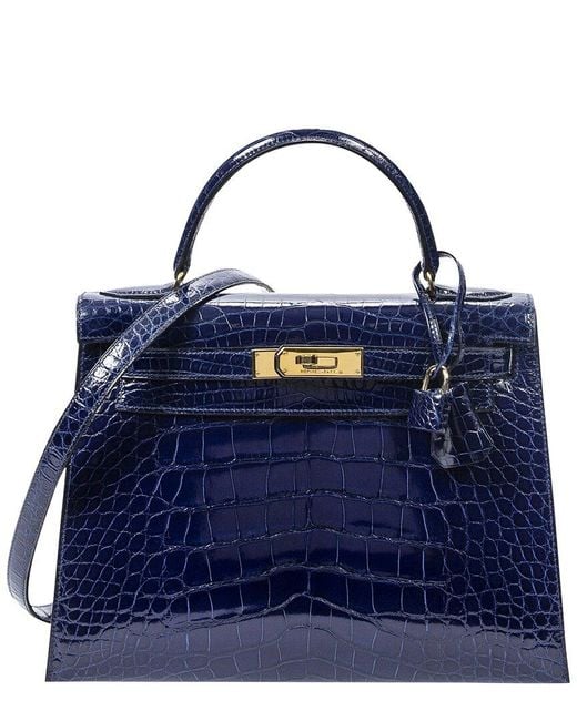 Sac à main Kelly bleu saphir