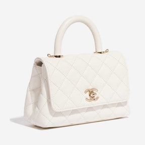 Ch@nel
Classique avec Poignée Extra Mini Veau Grainé Blanc