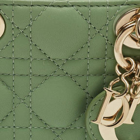 Diôr Green Cannage Micro Lady Dior Bag