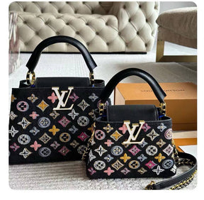 LV Capucines Mini-Monogramme Perlé Noir