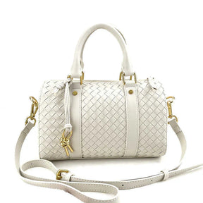 Sac à main Bôttëga Classic blanc à poignées supérieures entrelacées