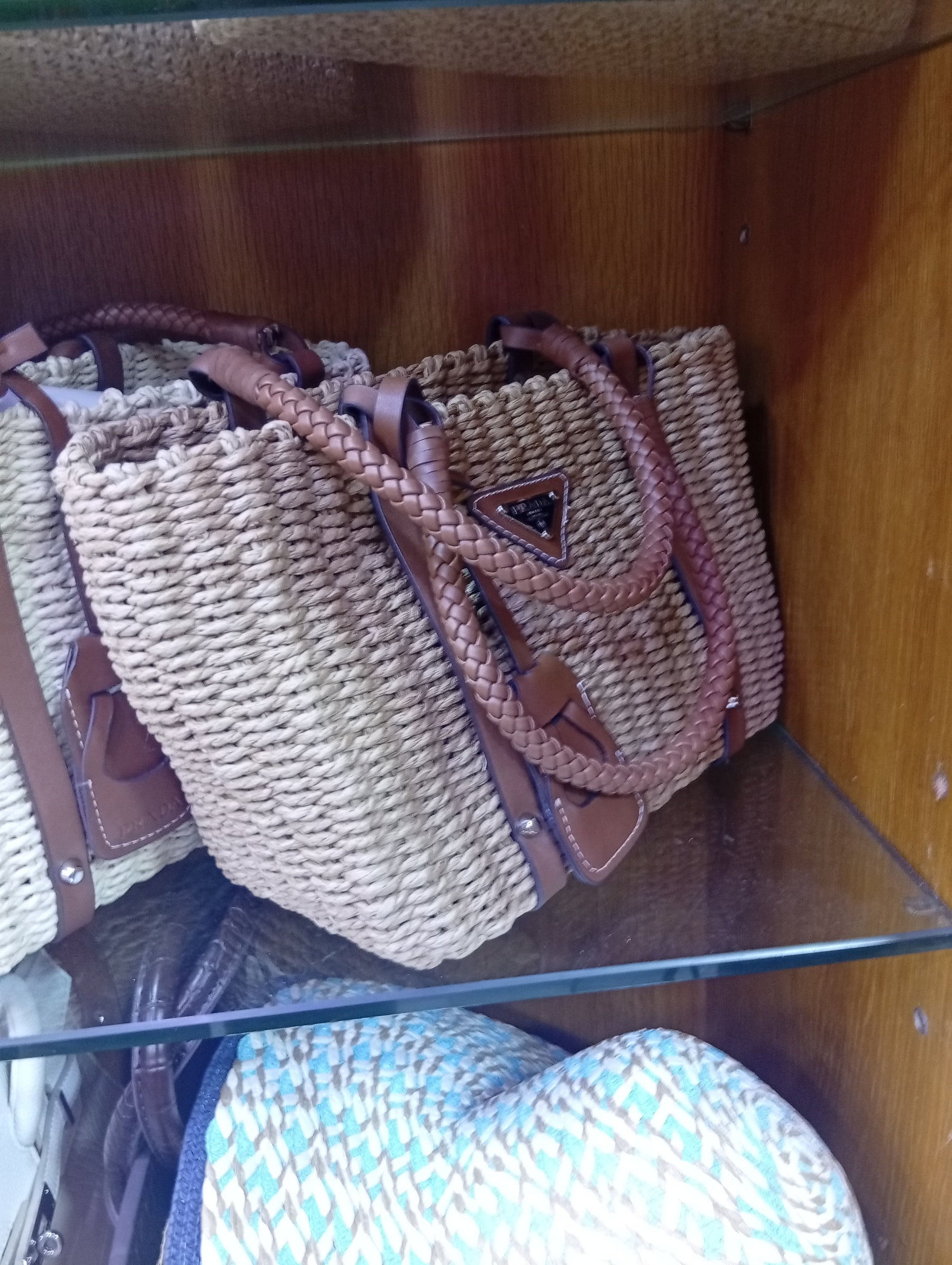 Pr@da
Pr@da Two Tone Woven Tote Bag
